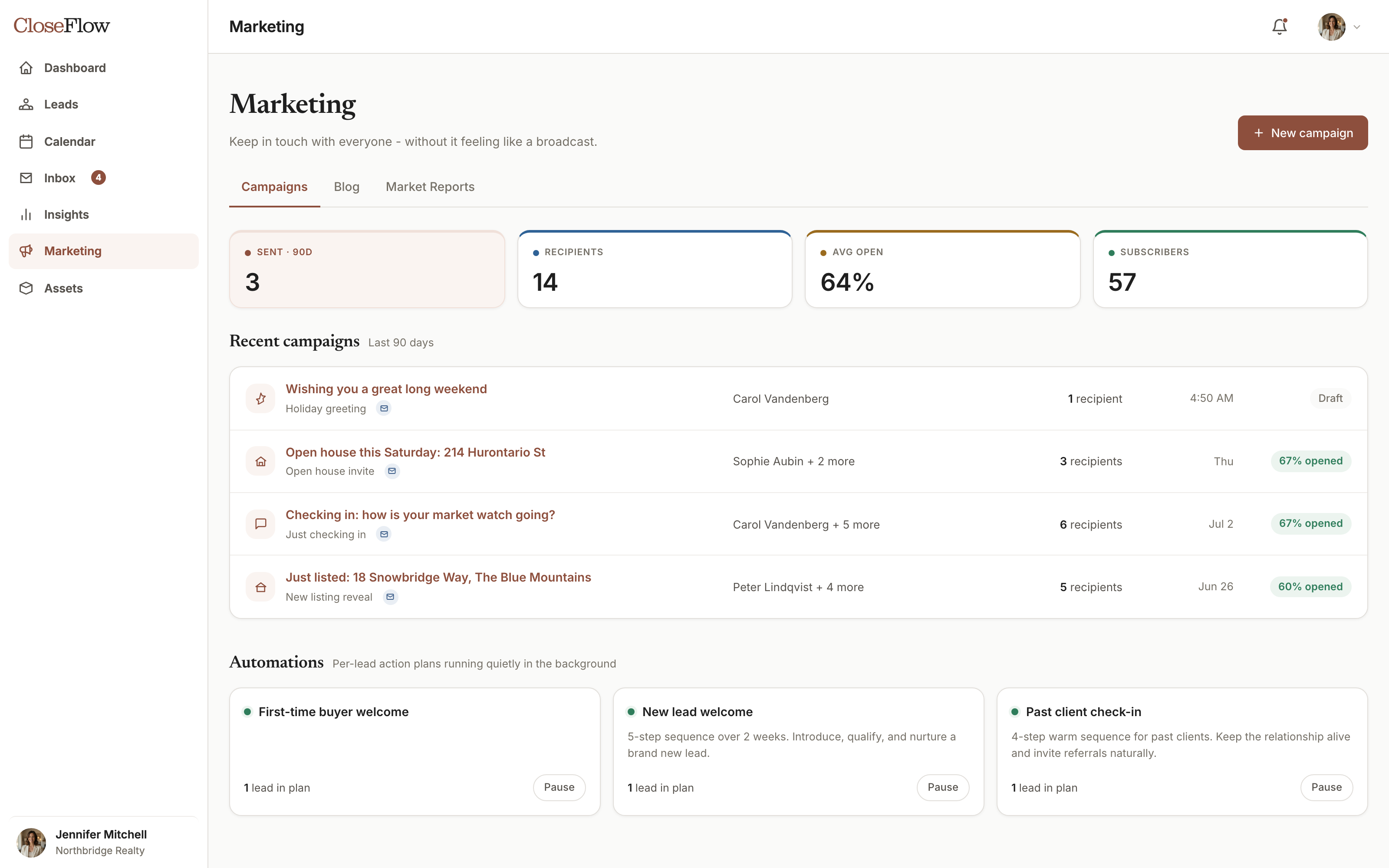 CloseFlow marketing hub